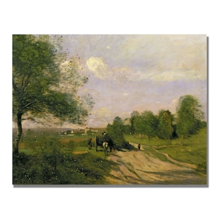 Jean Baptiste Corot 'The Wagon Souvenir Of Saintry' Canvas,18x24